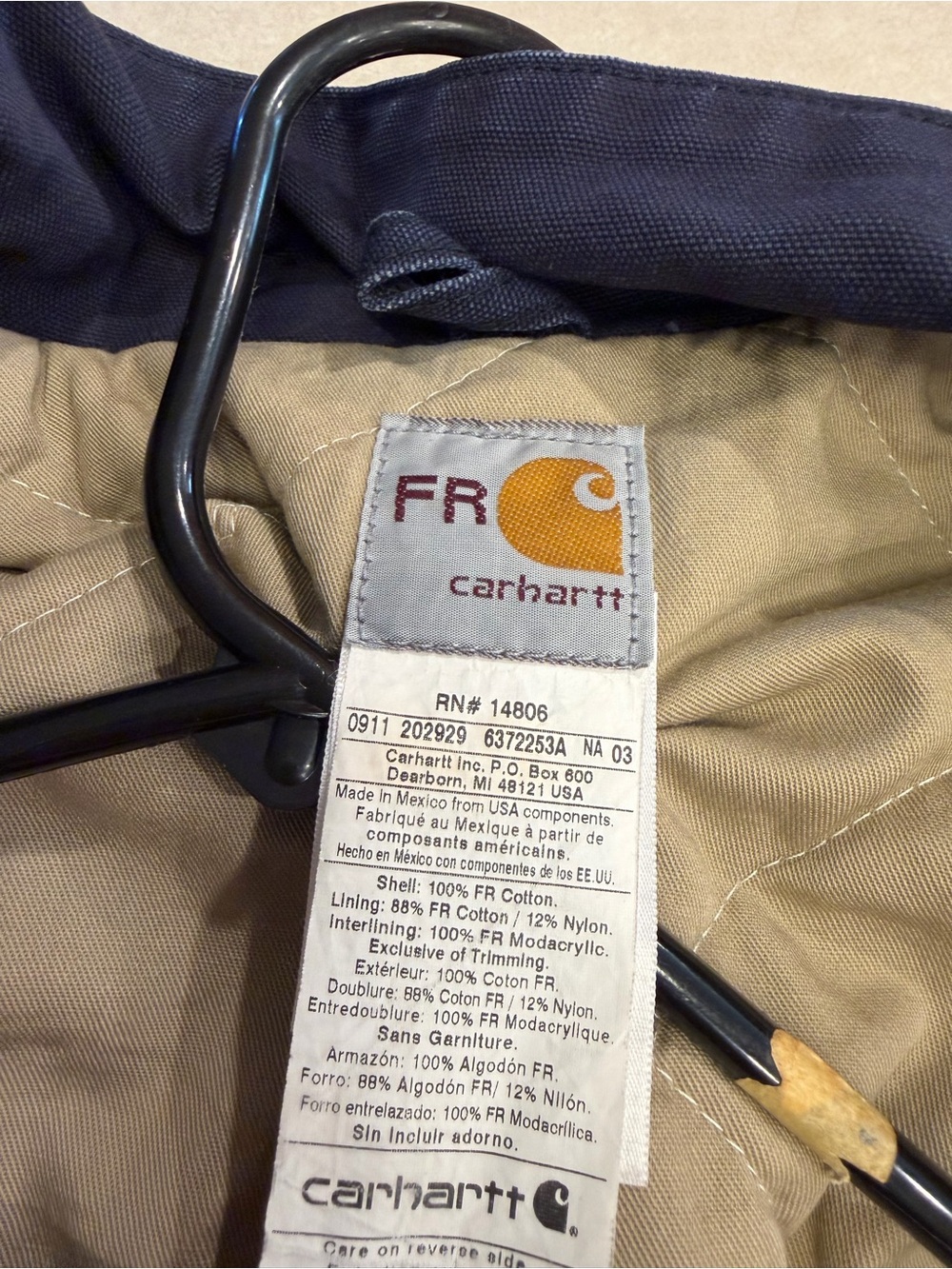 Carhartt Navy FR Field Jacket - Picture 8 of 8